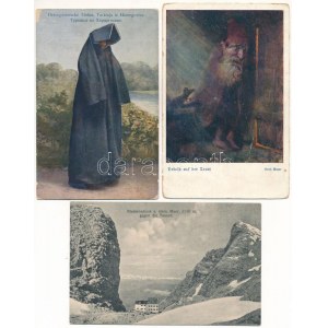 3 db régi képeslap vegyes minőségben: Riemannhaus, Kobold, török nő Boszniából / 3 pre-1945 postcards in mixed quality...