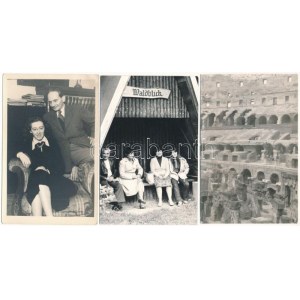 58 db RÉGI és MODERN fotó képeslap: családi és portrék, városok és események / 58 pre-1945 and modern photo postcards...