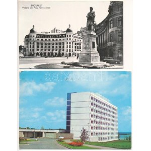 22 db MODERN román város képeslap + 1 leporello / 22 modern Romanian town-view postcards ...