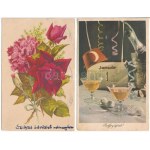 11 db MODERN magyar retro grafikai üdvözlő képeslap (Képzőművészeti Alap) ...