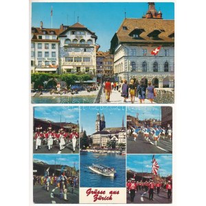 SVÁJC - 17 db MODERN város képeslap / SWITZERLAND - 17 MODERN Swiss town-view postcards