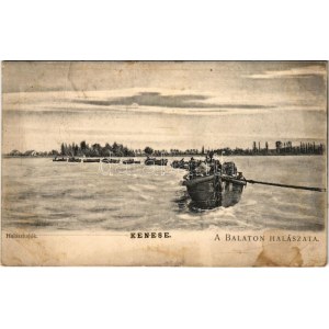 Balatonkenese, a Balaton halászata, halászhajók. D.K.F.E. 921. (fl)