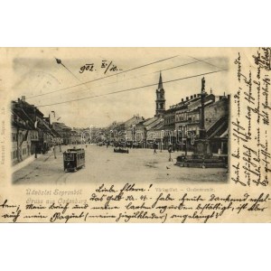 1902 Sopron, Várkerület, villamos. Kummert L. kiadása (EK)