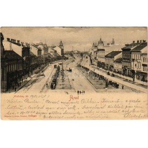 1903 Arad, Andrássy tér, üzletek / square, shops (EK)