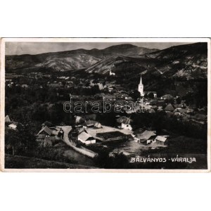 Bálványosváralja, Schlosswall, Unguras; látkép, templom / general view, church. photo