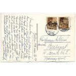 1943 Beszterce, Bistritz, Bistrita; Mussolini utca, Német ip. e. épület, Volt: Búzasor, Horthy Miklós tér / street...