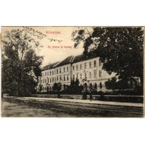 1908 Késmárk, Kezmarok; Evangélikus líceum új épülete. Schmidt R. C. kiadása / Lutheran grammar school (EB...