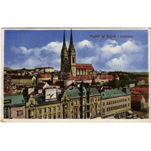 1931 Zagreb, Zágráb; katedral / cathedral, shops, market (EK)