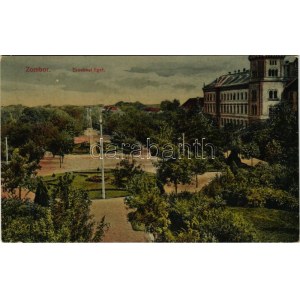 1915 Zombor, Sombor; Erzsébet liget. Lugumerszky P. Szvetozár kiadása / park