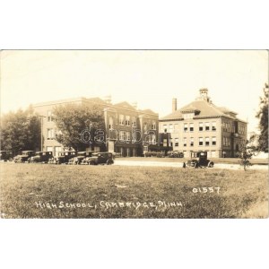 1932 Cambridge (Minn.) High school, automobiles. photo (EB)