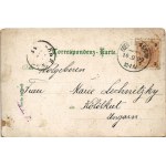 1899 (Vorläufer) Hollabrunn, Oberhollabrunn; Hauptplatz, Buchdruckerei. Verlag v. Georg Kraker / main square...