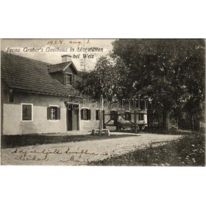 1927 Lingstätten bei Weiz, Franz Gruber's Gasthaus / restaurant and hotel (surface damage)