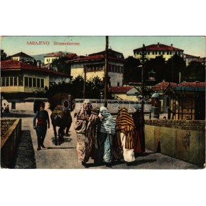 1909 Sarajevo, Strassenszene / street, Bosnian folklore (Rb)