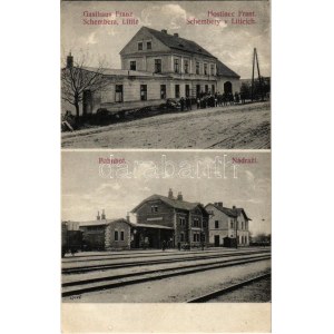 1915 Litice, Lititz (Plzen); Hostinec Frant. Schembery, Nádrazí / Gasthaus Franz Schembera, Bahnhof ...