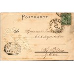 1901 Bad Wildbad, Partie bei der Trinkhalle. Passepartoutkarte Art Nouveau, Emb. litho with coat of arms (fl...