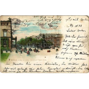 1898 (Vorläufer) Berlin, Unter d. Linden, Denkmal Friedr. d. Gr. litho (Rb)