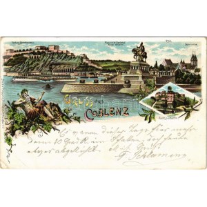 1899 (Vorläufer) Koblenz, Coblenz; Provinzial-Denkmal Kaiser Wilhelm I, Festung Ehrenbreitstein, Castorkirche...