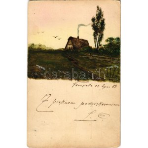 1905 Nowe Selo, Nowe Siolo kolo Stryja, Neudorf bei Stryj; kézzel festett / haind painted (EK)