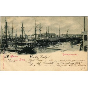1898 (Vorläufer) Pola, Pula; Hafenpanorama / K.u.K. Kriegsmarine port