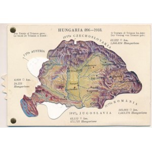Hungaria 896-1918 - mechanikus térképes irredenta lap / Map of Hungary, Irredenta mechanical postcard...