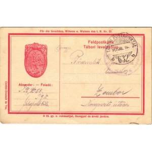 1917 A 23. gyalogezred rokkantjai, özvegyei és árvái javára tábori posta segélylap ...