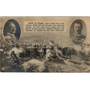Berlin, 20. August: Kaiser Wilhem II und Kronprinz Rupprecht von Bayern