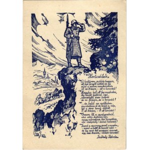 Honvédek. Tábori Postai Levelezőlap / WWII Hungarian military field art postcard s: Tóth (EK)