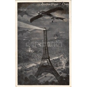 1915 Deutscher Flieger über Paris. Deutscher Luftflotten-Verein / German military aircrafts (EB)