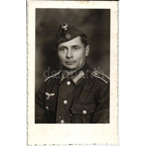 Military WWII, Luftwaffe man, photo (8 x 13 cm)