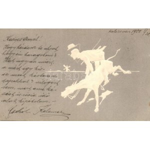 Horseman, humour, silhouette Emb.