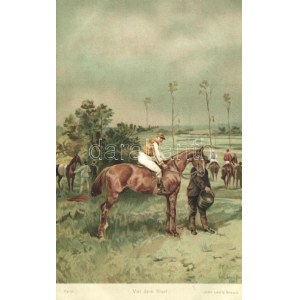 Vor dem Start / Horse racer, litho s: John Lewis Brown (r)