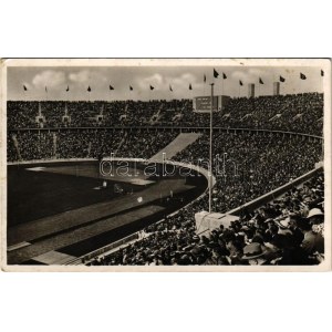 1936 Berlin, Reichssportfeld, Deutsche Kampfbahn. Amtliche Olympia Postkarte / Olimpiai stadion ...