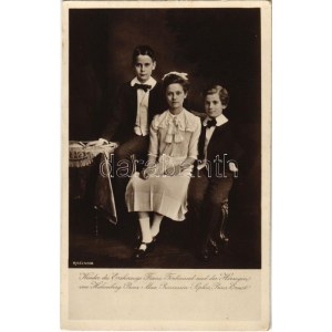 Kinder des Erzherzogs Franz Ferdinand und der Herzogin von Hohenberg. Prinz Max, Prinzessin Sophie, Prinz Ernst ...
