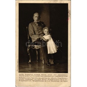 1914 Seine Majestät Kaiser Franz Josef mit Erzherzog Franz Josef Otto, Sohn des Erzherzog-Thronfolgers ...