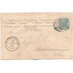 1902 1er Avril / Április elsejei üdvözlet - dombornyomott selyemlap / April greeting ...