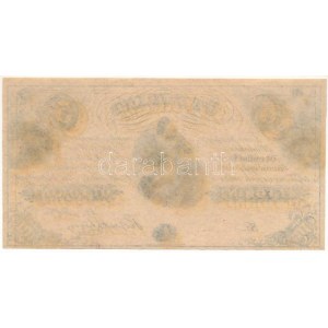 1852. 5Ft Kossuth bankó kitöltetlen, D T:AU kisebb foltok Hungary 1852. 5 Forint D...