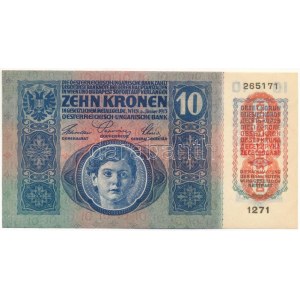 1915. 10K piros DEUTSCHÖSTERREICH felülbélyegzéssel T:AU Hungary 1915. 10 Korona with red DEUTSCHÖSTERREICH...