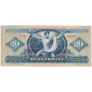 1957. 20Ft C 131 008899 T:UNC,AU hullámos papír Hungary 1957. 20 Forint C 131 008899 C:UNC...