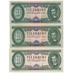 1962. 10Ft + 1969. 10Ft + 1975. 10Ft T:UNC,AU Hungary 1962. 10 Forint + 1969. 10 Forint + 1975. 10 Forint C:UNC...