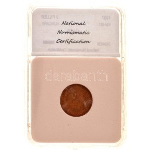 1907. 2f bronz NNC (National Numismatic Certification) tokban T:AU patina