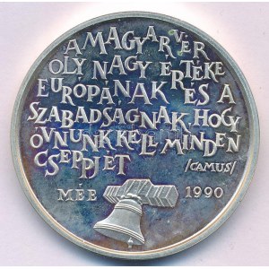 Bognár György (1944-) 1990. MÉE Budapest / Nagy Imre a magyar nép mártírja Ag emlékérem (35,89g/0.835/42,5mm) T...