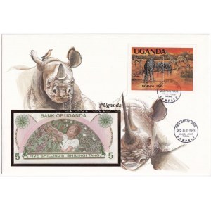 Uganda 1982. 5Sh felbélyegzett borítékban, bélyegzéssel T:I Uganda 1982...