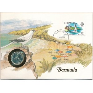 Bermuda 1985. 25c felbélyegzett borítékban, bélyegzéssel, német nyelvű leírással T:UNC Bermuda 1985...