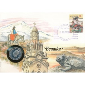 Ecuador 1985. 1S felbélyegzett borítékban, bélyegzéssel, német nyelvű leírással T:UNC Ecuador 1985...