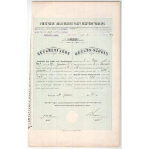 Budapest 1918. Fertővidéki Helyi Érdekű Vasút Részvénytársaság élvezeti jegye, szárazpecséttel, felülbélyegzésekkel...