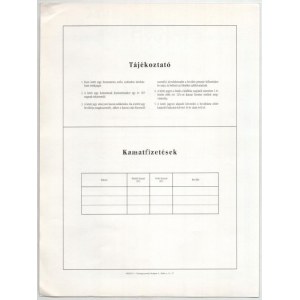 Budapest ~1988. Országos Kereskedelmi és Hitelbank Rt. letéti jegye 100.000Ft-ról MINTA felülbélyegzéssel T...