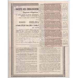 Oroszország / Szentpétervár 1913. Vasúti Fiókvállalat részvénye 187,5R-ről, orosz és francia nyelven, szelvényekkel T...