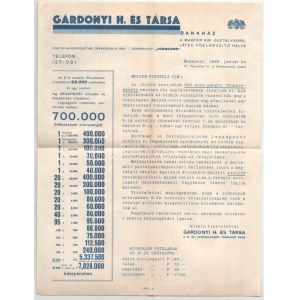 1939. Gárdonyi H. és társa reklámja...