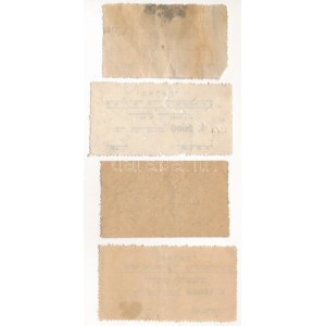 ~1920-25. A makói izraelita hitközség Gabella díj (hitközségi adó) értékjegye 24f + 2000K + 3000K + 10.000K T:F...