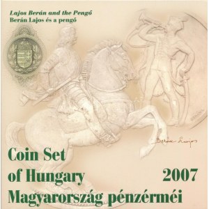 2007. 1Ft-100Ft (7xklf) forgalmi sor szettben + Berán Lajos és a pengő jelzett Ag emlékérem (10g/0.999/27mm) T:PP...